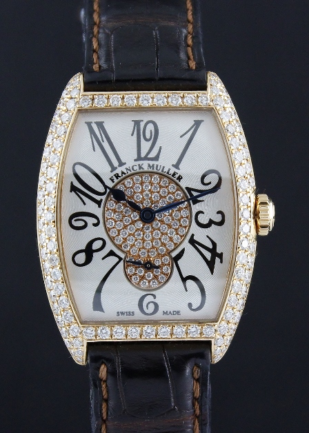 (image for) A 100% ORIGINAL FRANCK MULLER MANUAL WINDING 18K PINK GOLD DIAMOND WATCH / 7500 S6 D 2P